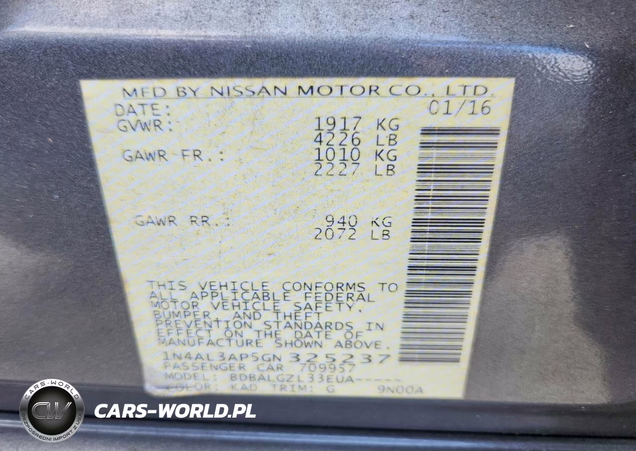 2016 Nissan Altima 2.5 S VIN:1N4AL3AP5GN325237 - 12