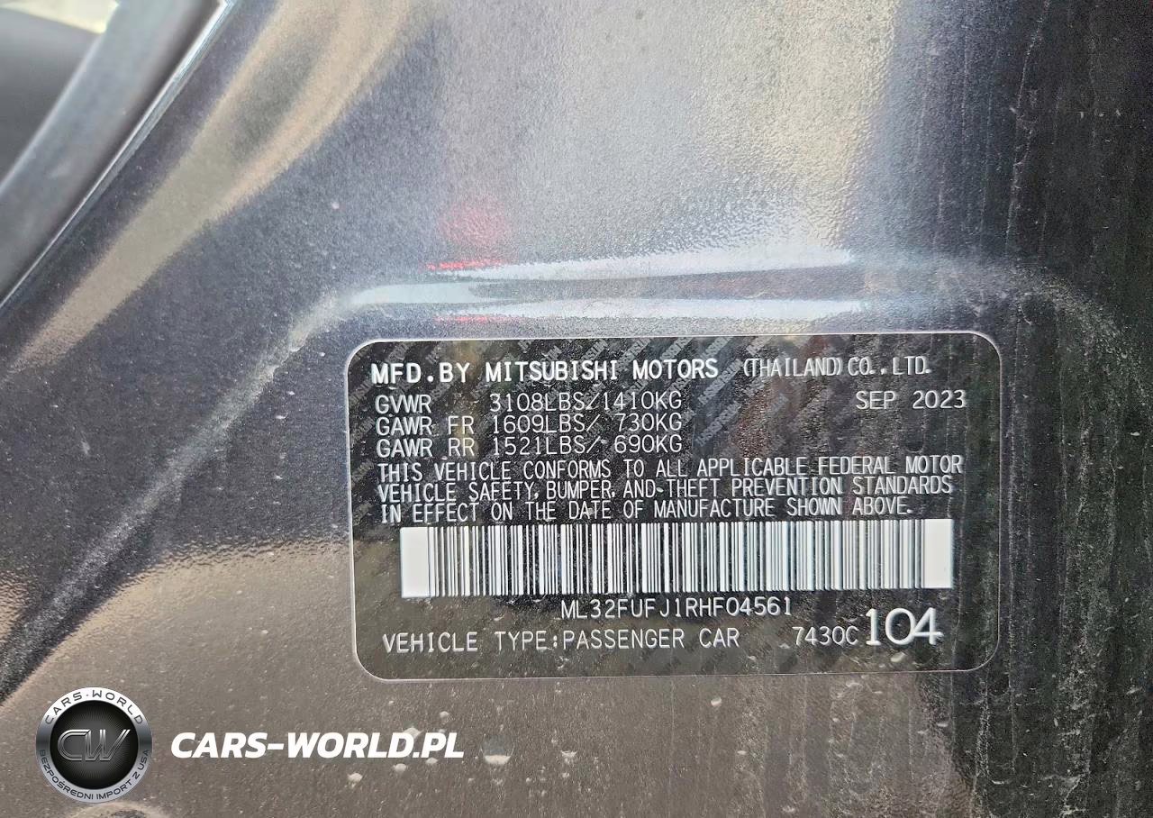 2024 Mitsubishi Mirage G4 Es VIN:ML32FUFJ1RHF04561 - 12