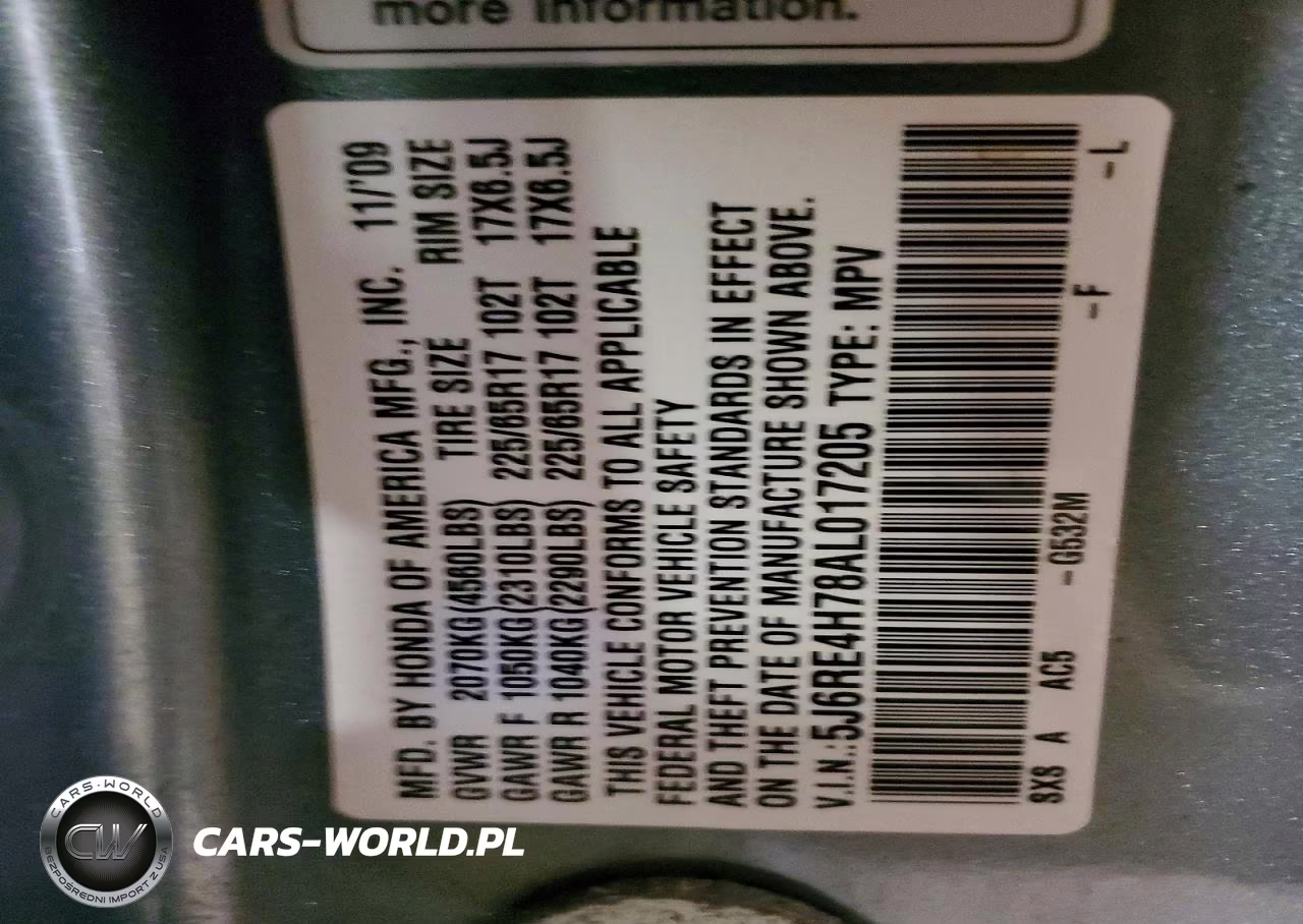 2010 Honda Cr-V Exl VIN:5J6RE4H78AL017205 - 14