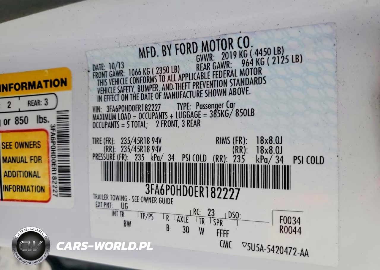 2014 Ford Fusion Se VIN:3FA6P0HD0ER182227 - 12