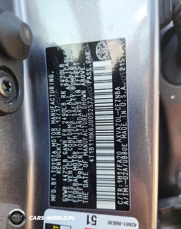 2018 Toyota Camry Le VIN:4T1B11HK6JU052577 - 12