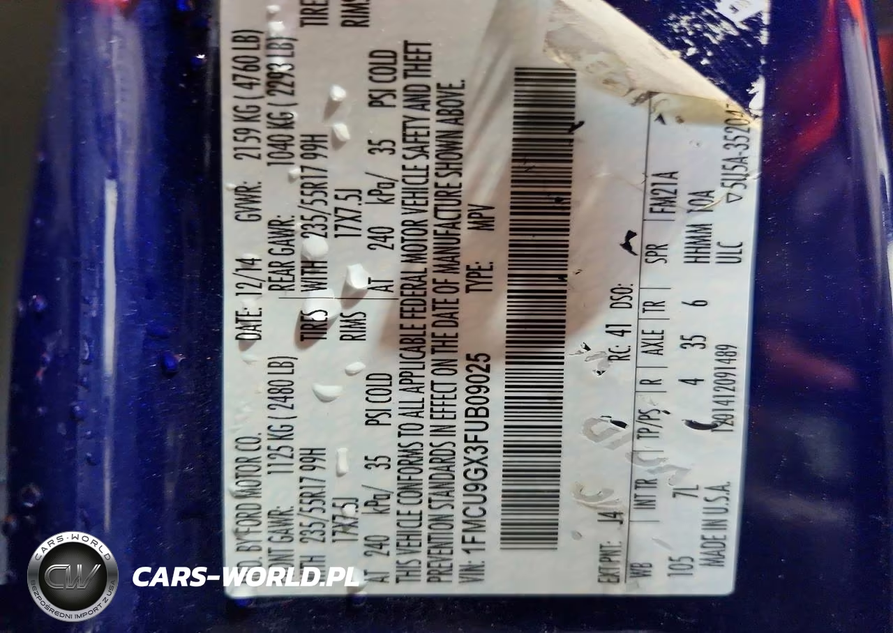 2015 Ford Escape Se VIN:1FMCU9GX3FUB09025 - 13