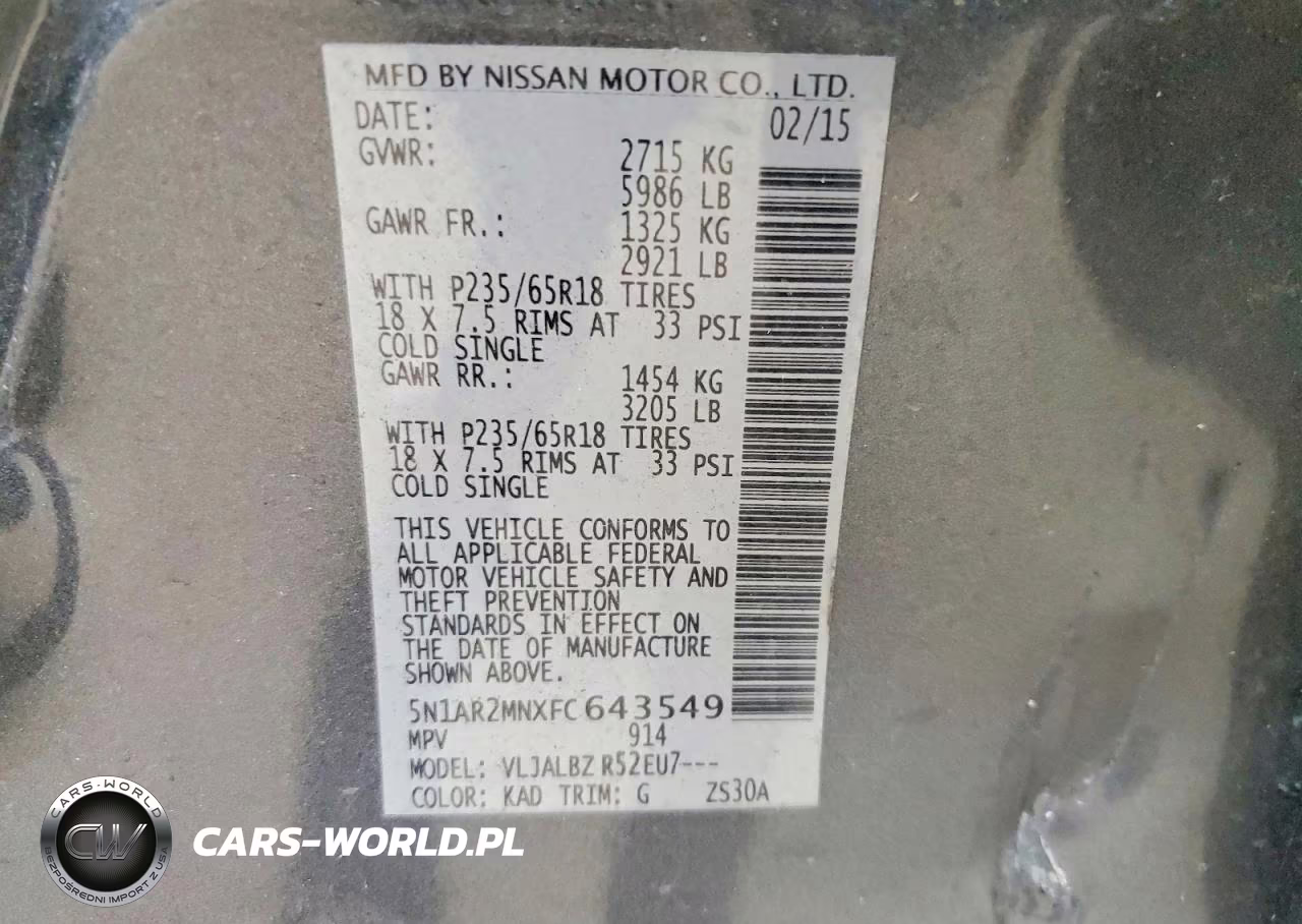 2015 Nissan Pathfinder S VIN:5N1AR2MNXFC643549 - 13