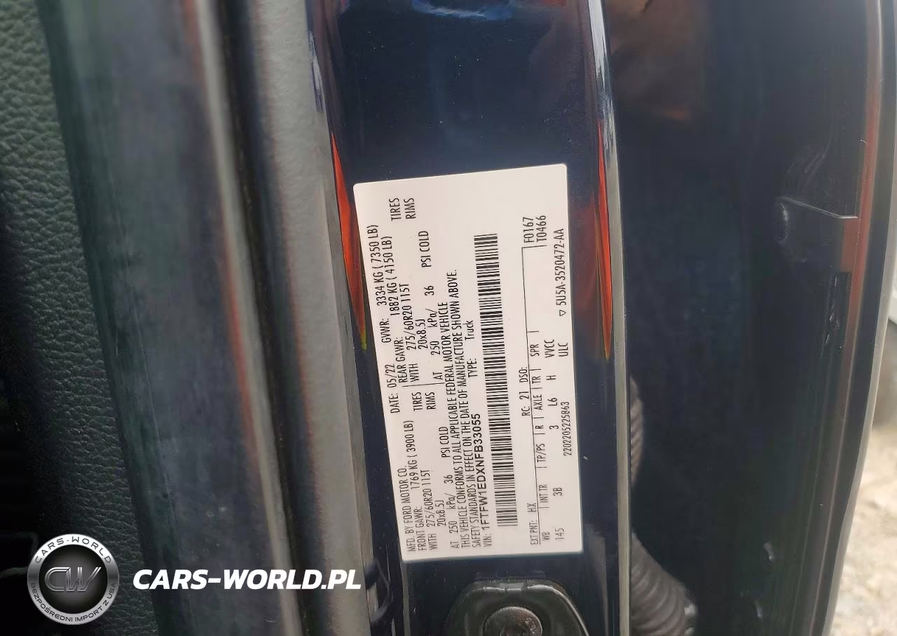 2022 Ford F150 Supercrew VIN:1FTFW1EDXNFB33055 - 12