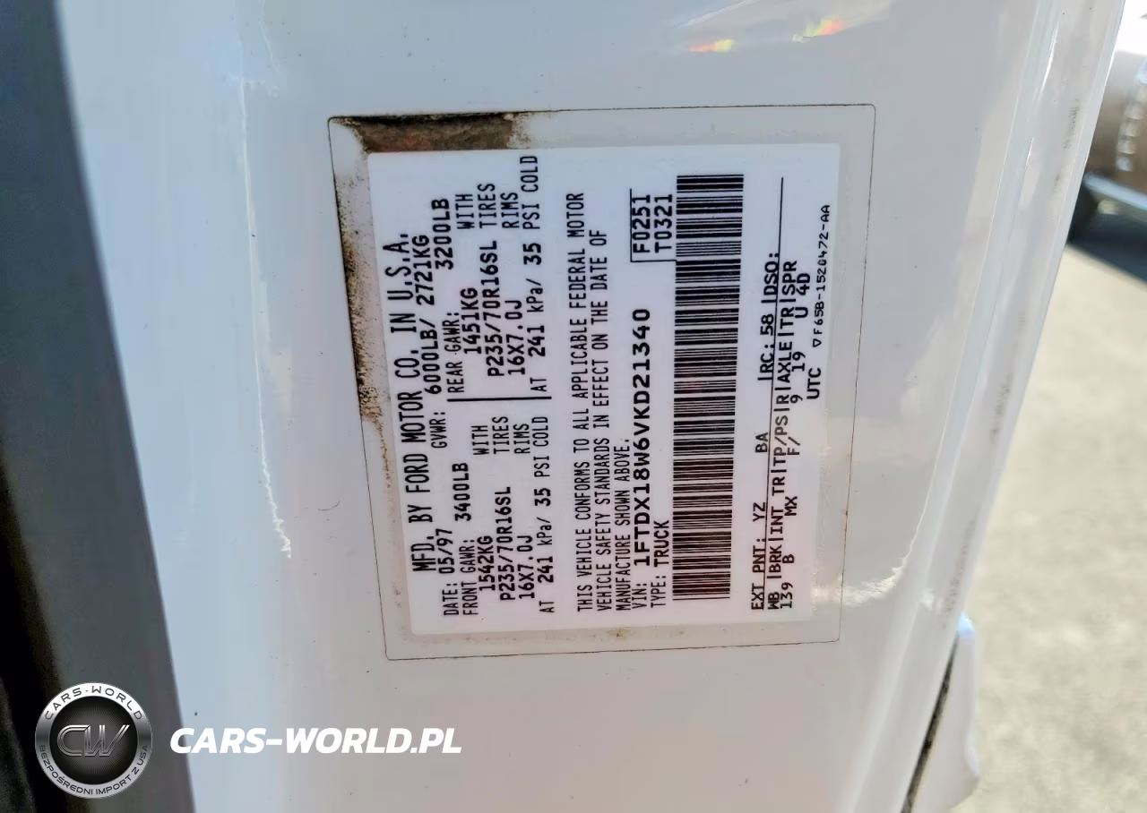 1997 Ford F150 VIN:1FTDX18W6VKD21340 - 12