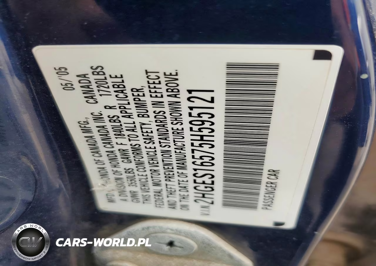 2005 Honda Civic Lx VIN:2HGES16575H595121 - 12