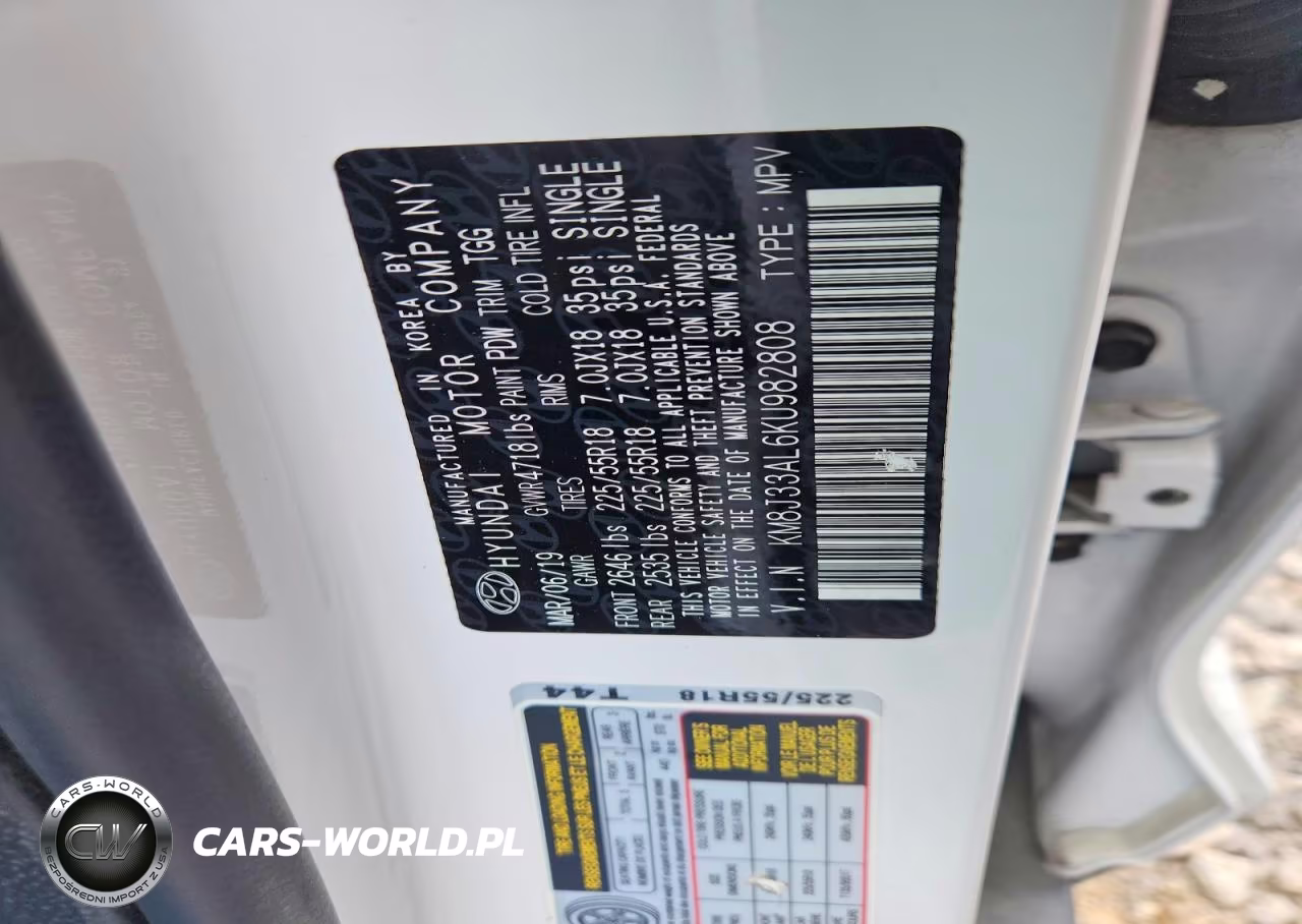 2019 Hyundai Tucson Sel VIN:KM8J33AL6KU982808 - 12