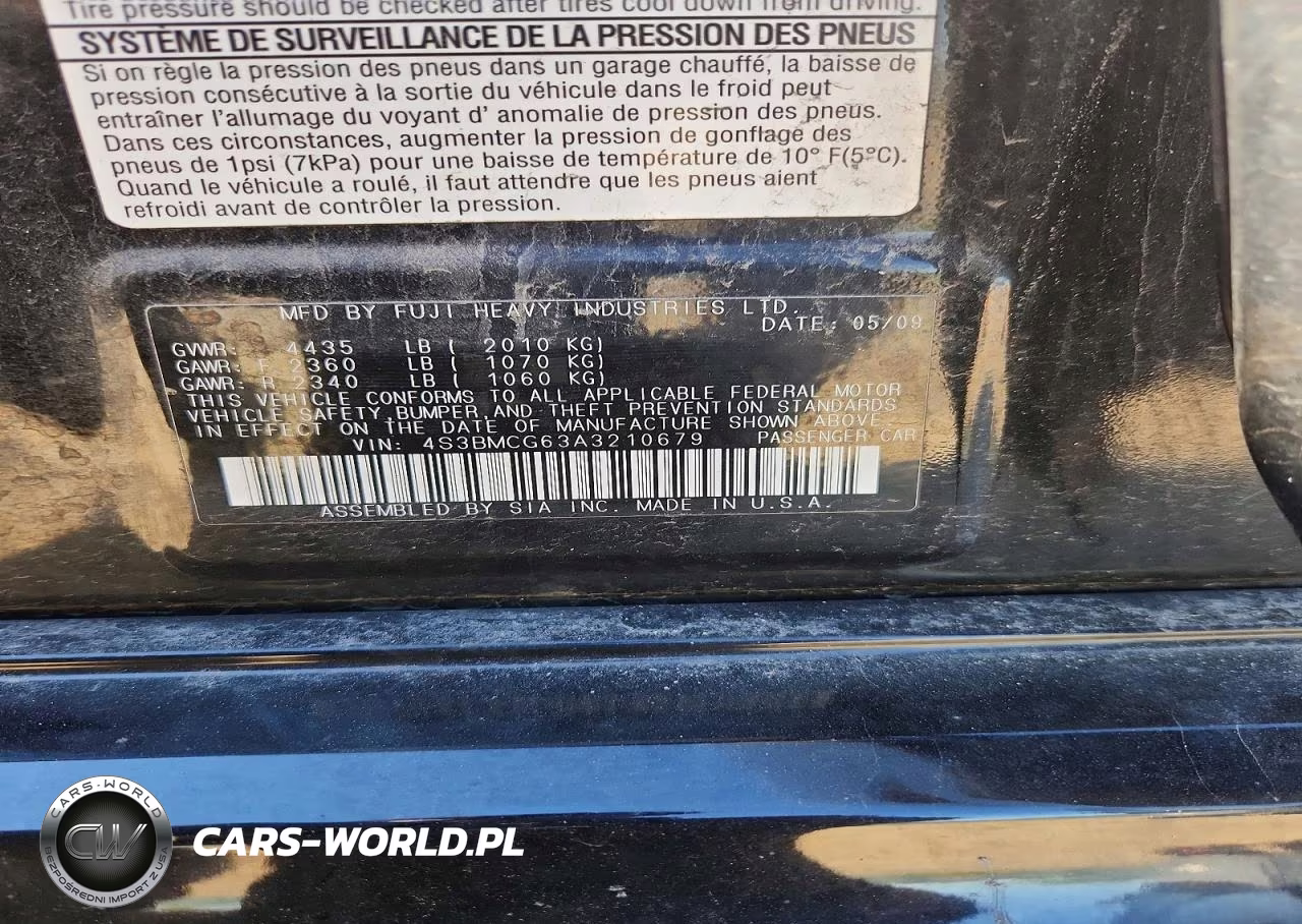 2010 Subaru Legacy 2.5I Premium VIN:4S3BMCG63A3210679 - 12