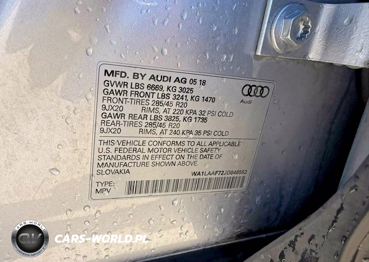 2018 Audi Q7 Premium Plus VIN:WA1LAAF72JD046552 - 10