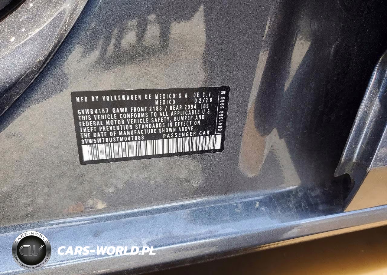 2026 Volkswagen Jetta S VIN:3VW5W7BU3TM047888 - 12