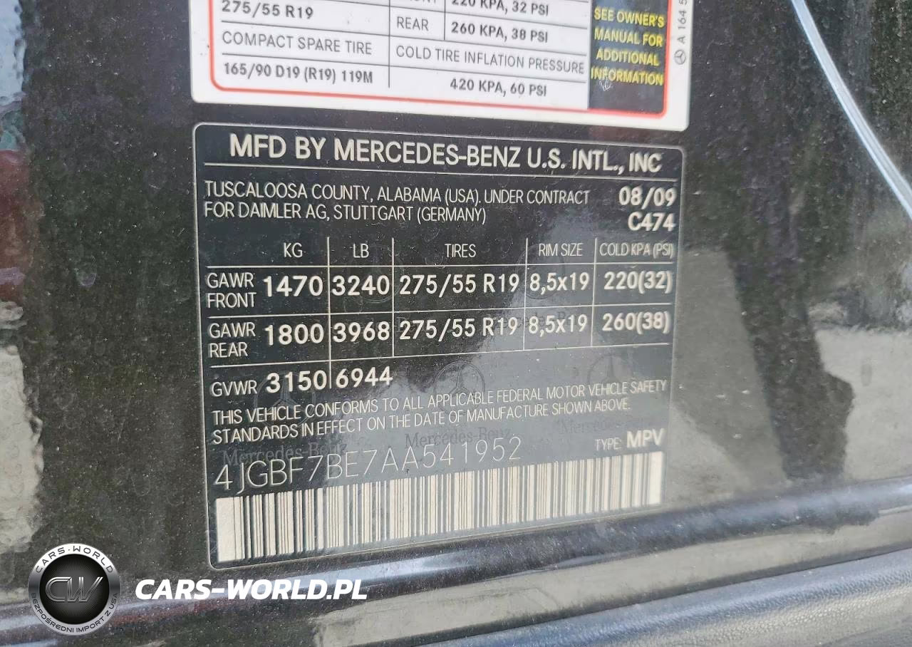 2010 Mercedes-Benz Gl 450 4Matic VIN:4JGBF7BE7AA541952 - 13