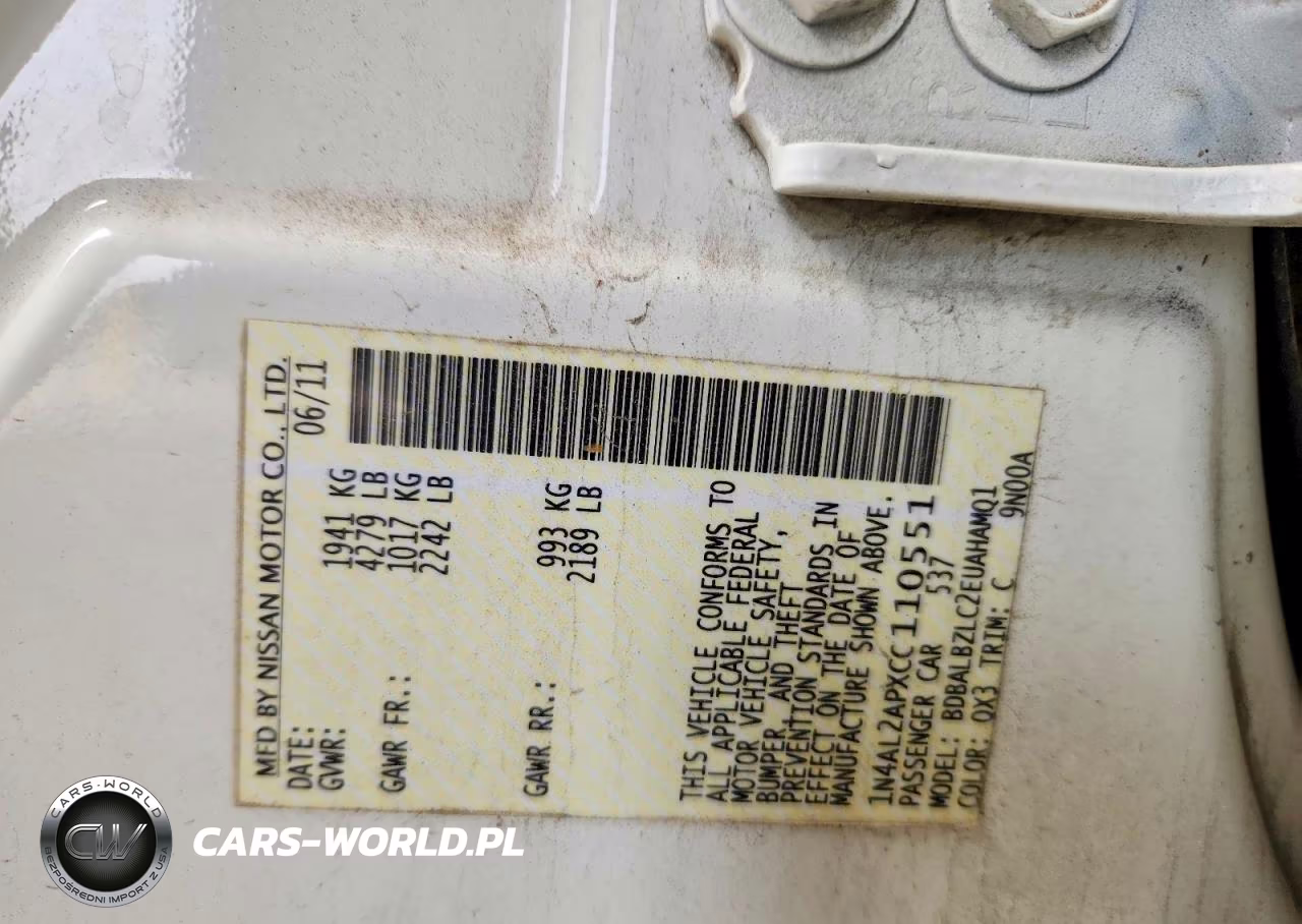 2012 Nissan Alitma VIN:1N4AL2APXCC110551 - 13