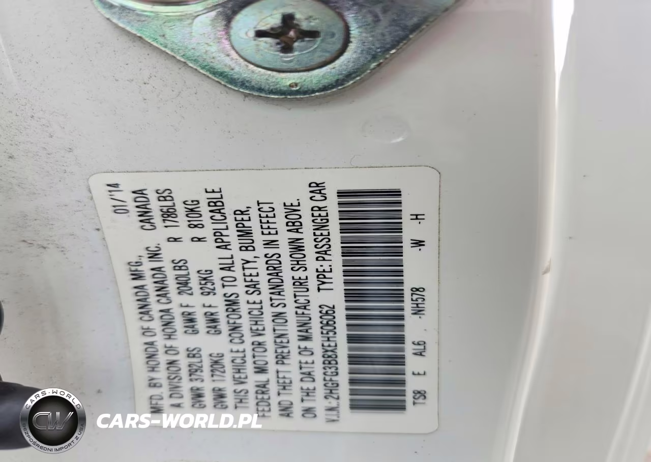 2014 Honda Civic Ex VIN:2HGFG3B8XEH506062 - 12
