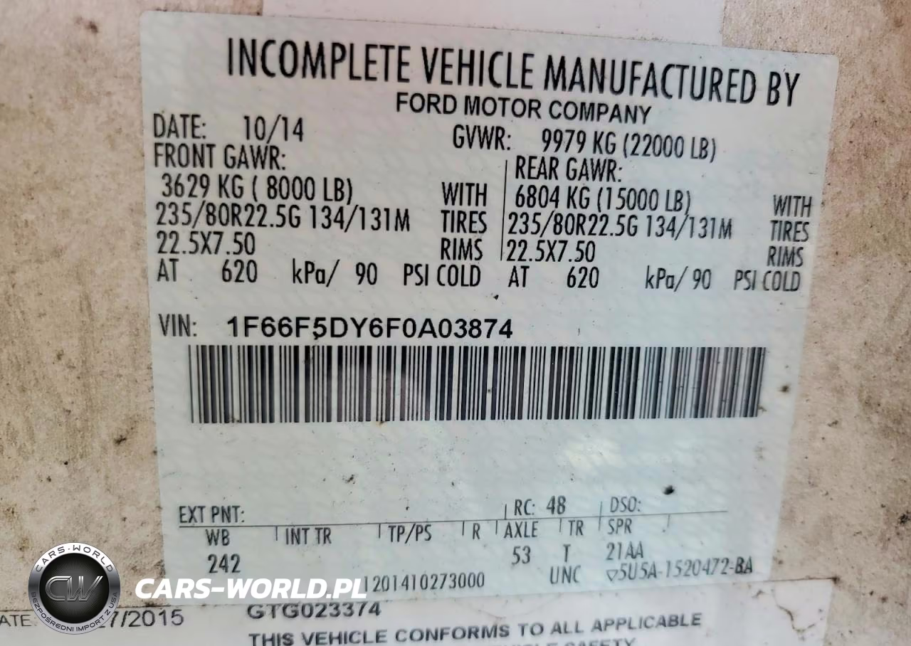 2015 Ford F53 VIN:1F66F5DY6F0A03874 - 10