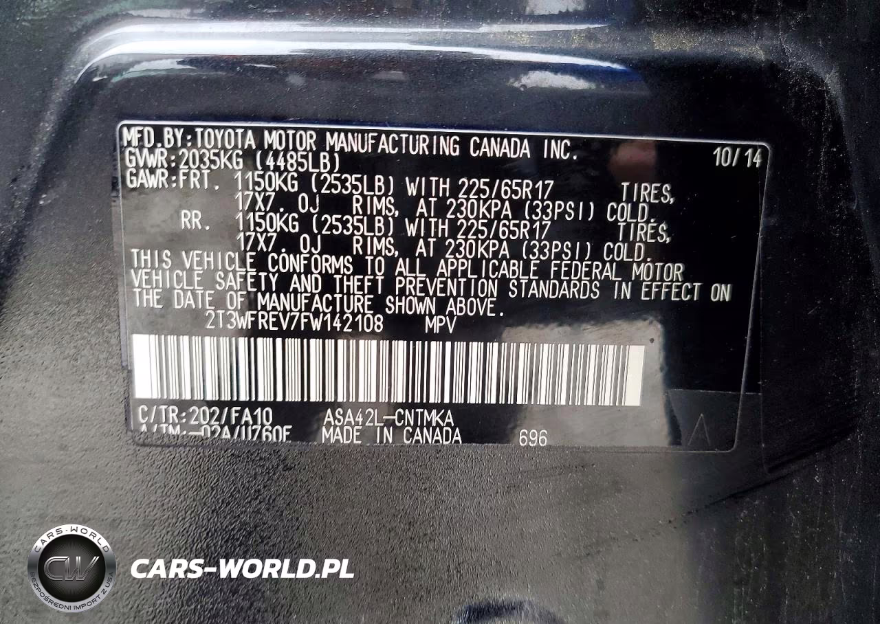 2015 Toyota Rav4 Xle VIN:2T3WFREV7FW142108 - 13