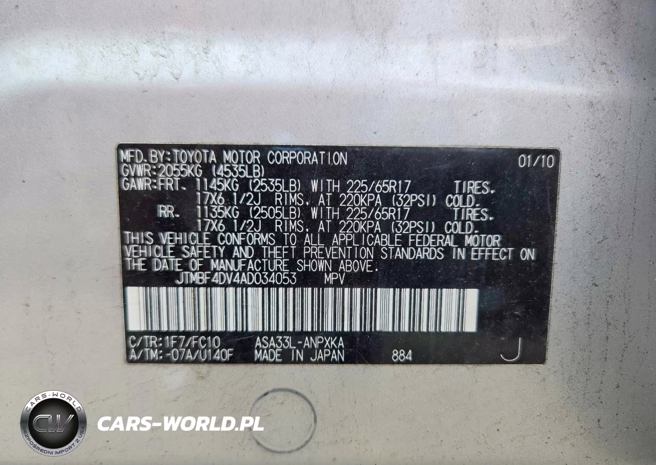 2010 Toyota Rav4 Base VIN:JTMBF4DV4AD034053 - 13