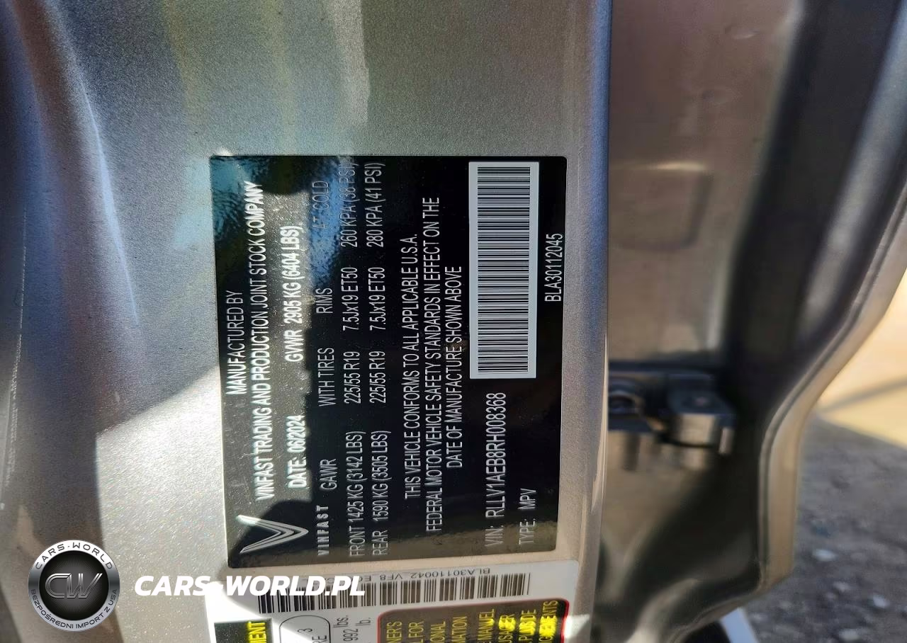 2024 Vinfast Trading And Production Vf 8 Eco VIN:RLLV1AEB8RH008368 - 12
