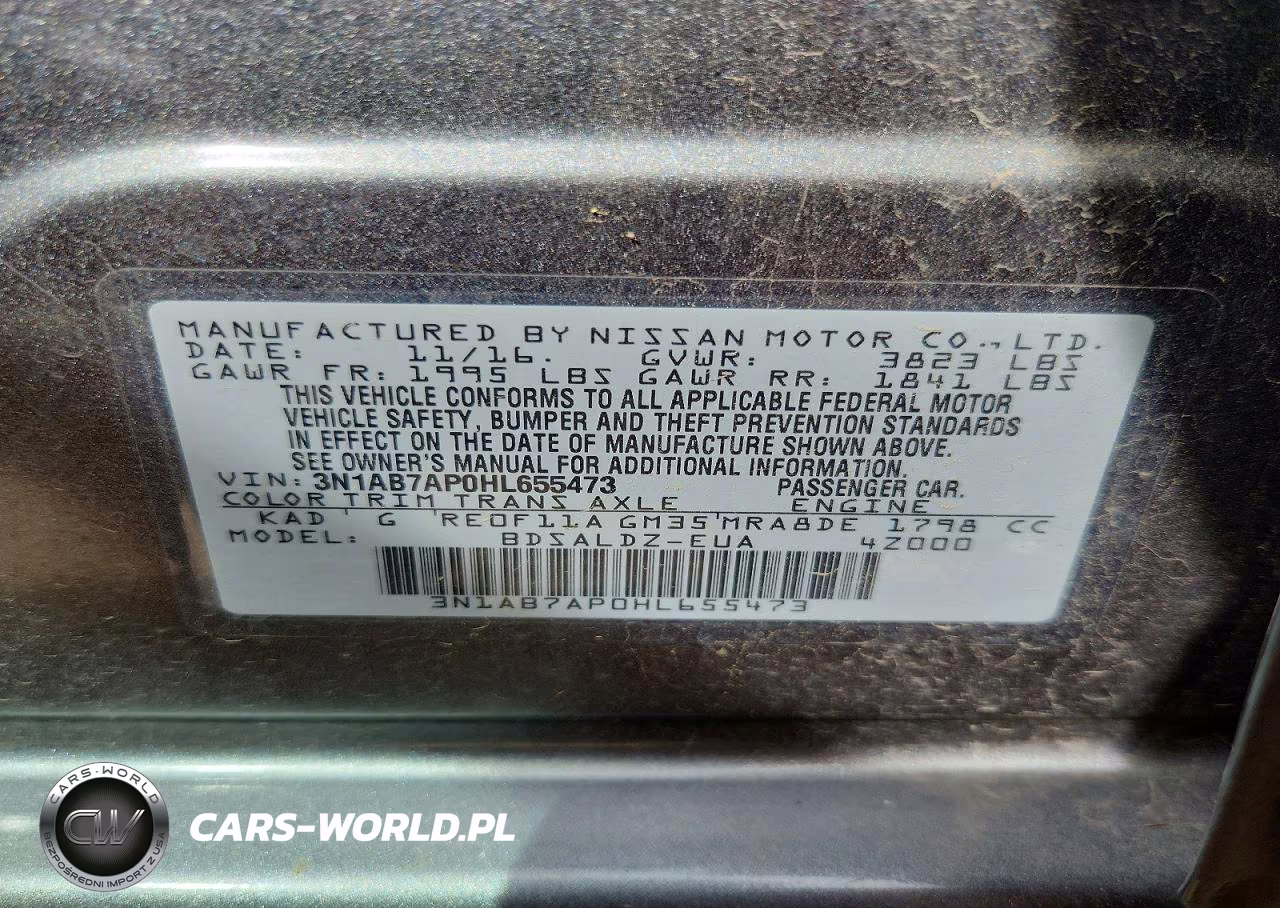 2017 Nissan Sentra Sv VIN:3N1AB7AP0HL655473 - 12