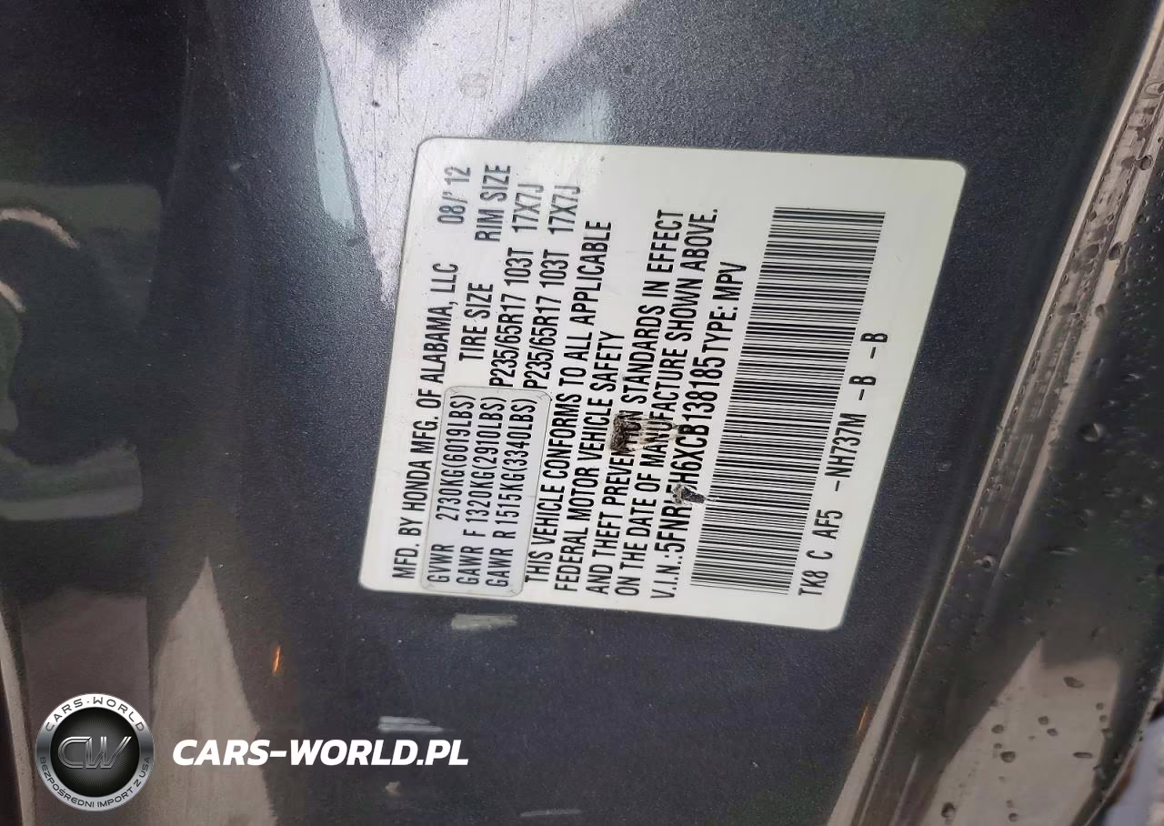 2012 Honda Odyssey Exl VIN:5FNRL5H6XCB138185 - 13