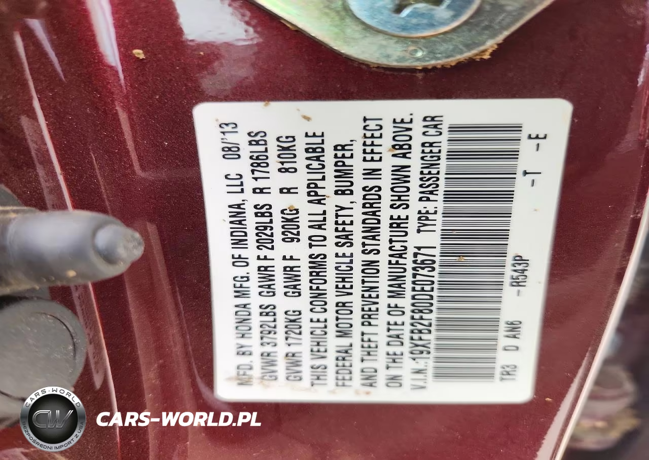 2013 Honda Civic Ex VIN:19XFB2F80DE073671 - 12