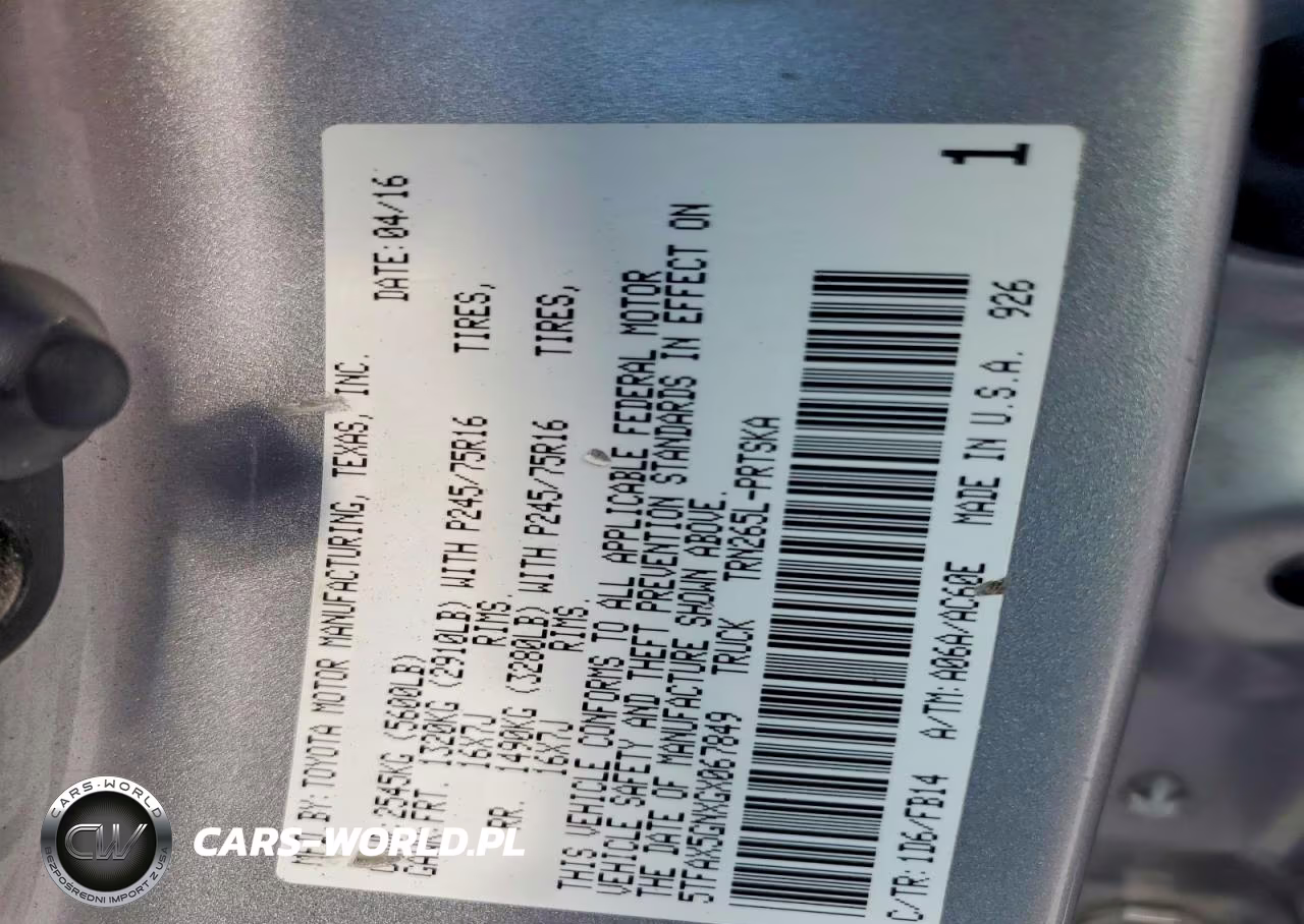 2016 Toyota Tacoma Sr VIN:5TFAX5GNXGX067849 - 12