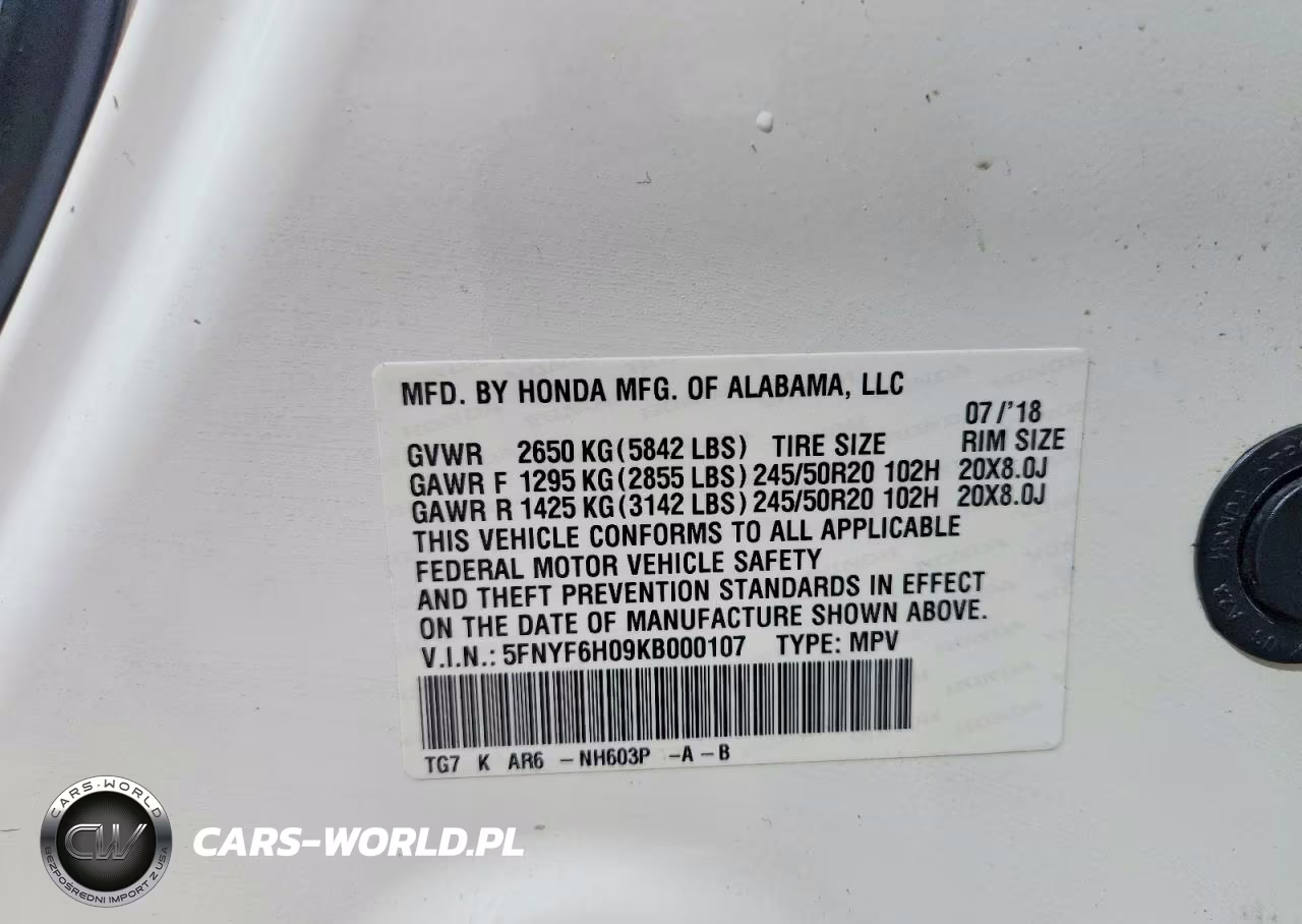 2019 Honda Pilot Elite VIN:5FNYF6H09KB000107 - 13