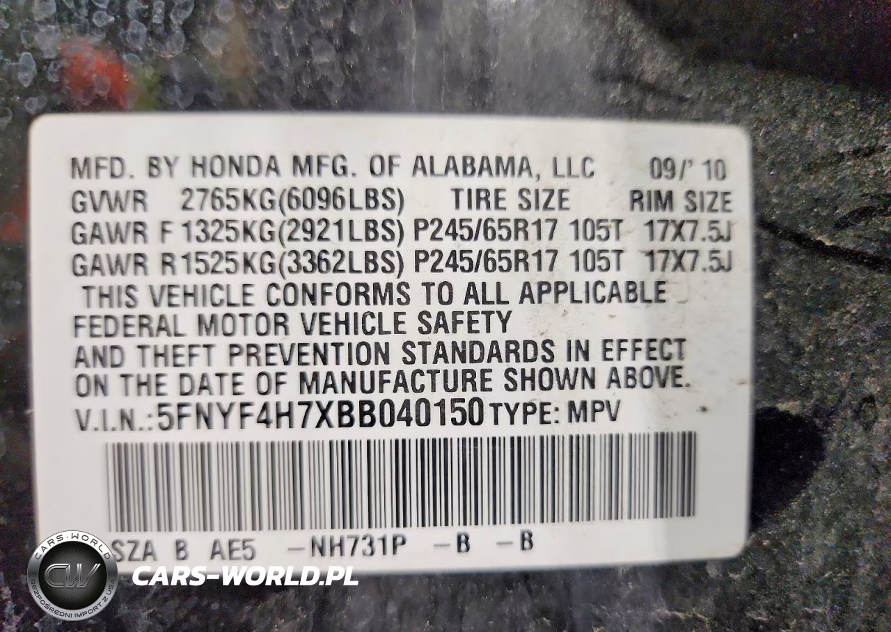 2011 Honda Pilot Exln VIN:5FNYF4H7XBB040150 - 14