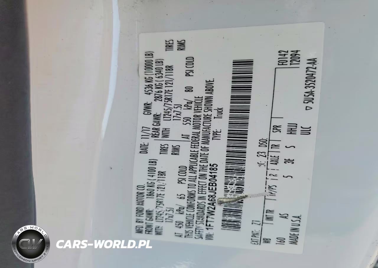 2018 Ford F250 Super Duty VIN:1FT7W2A68JEB04185 - 12