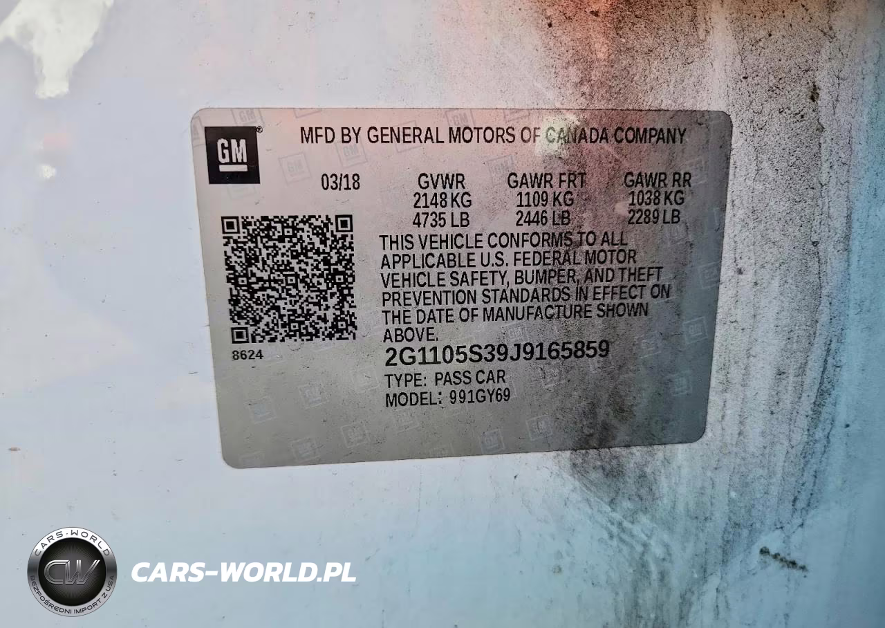 2018 Chevrolet Impala Lt VIN:2G1105S39J9165859 - 12