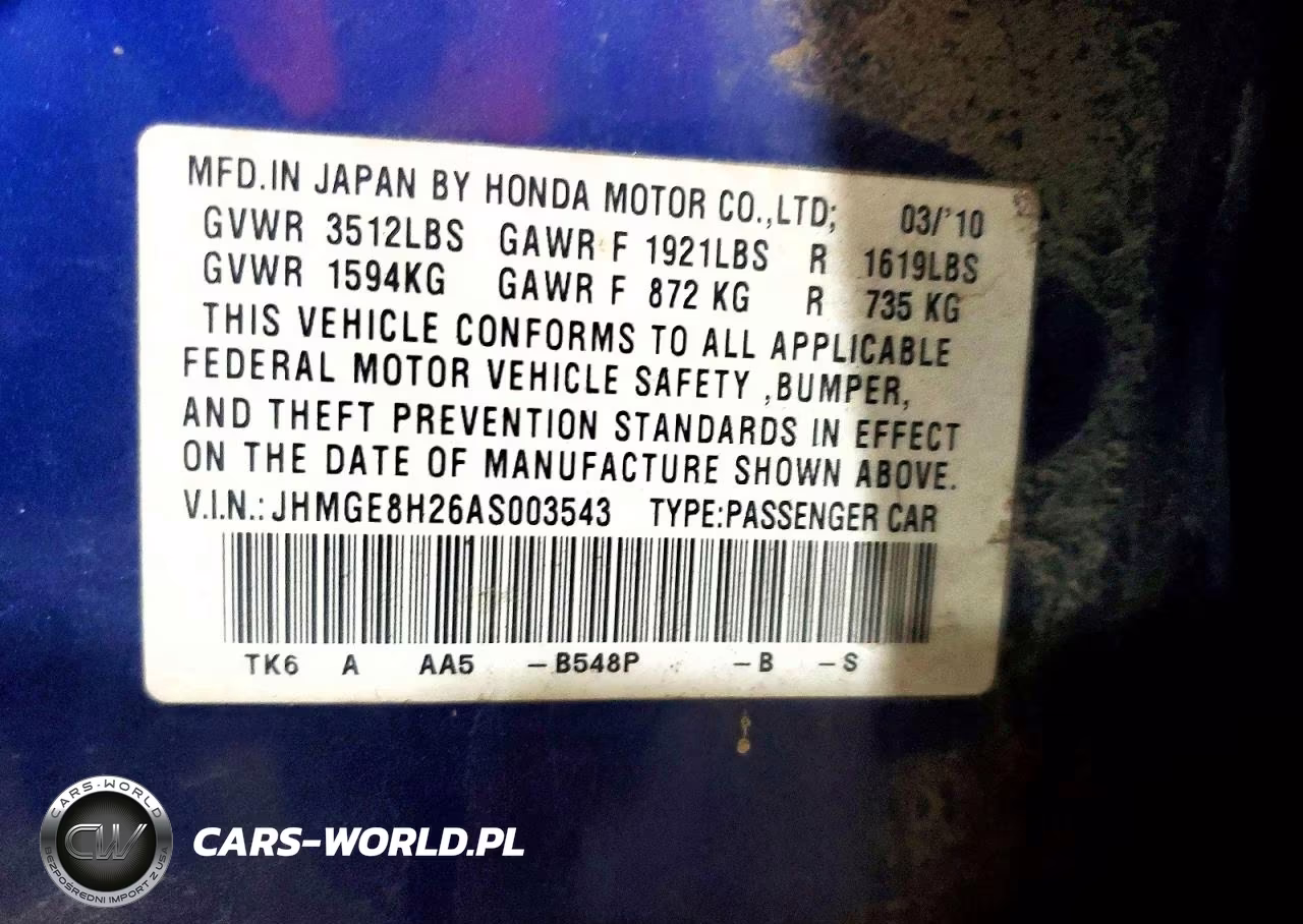 2010 Honda Fit VIN:JHMGE8H26AS003543 - 13