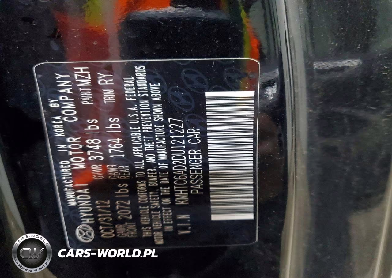 2013 Hyundai Veloster Base VIN:KMHTC6AD2DU121227 - 13