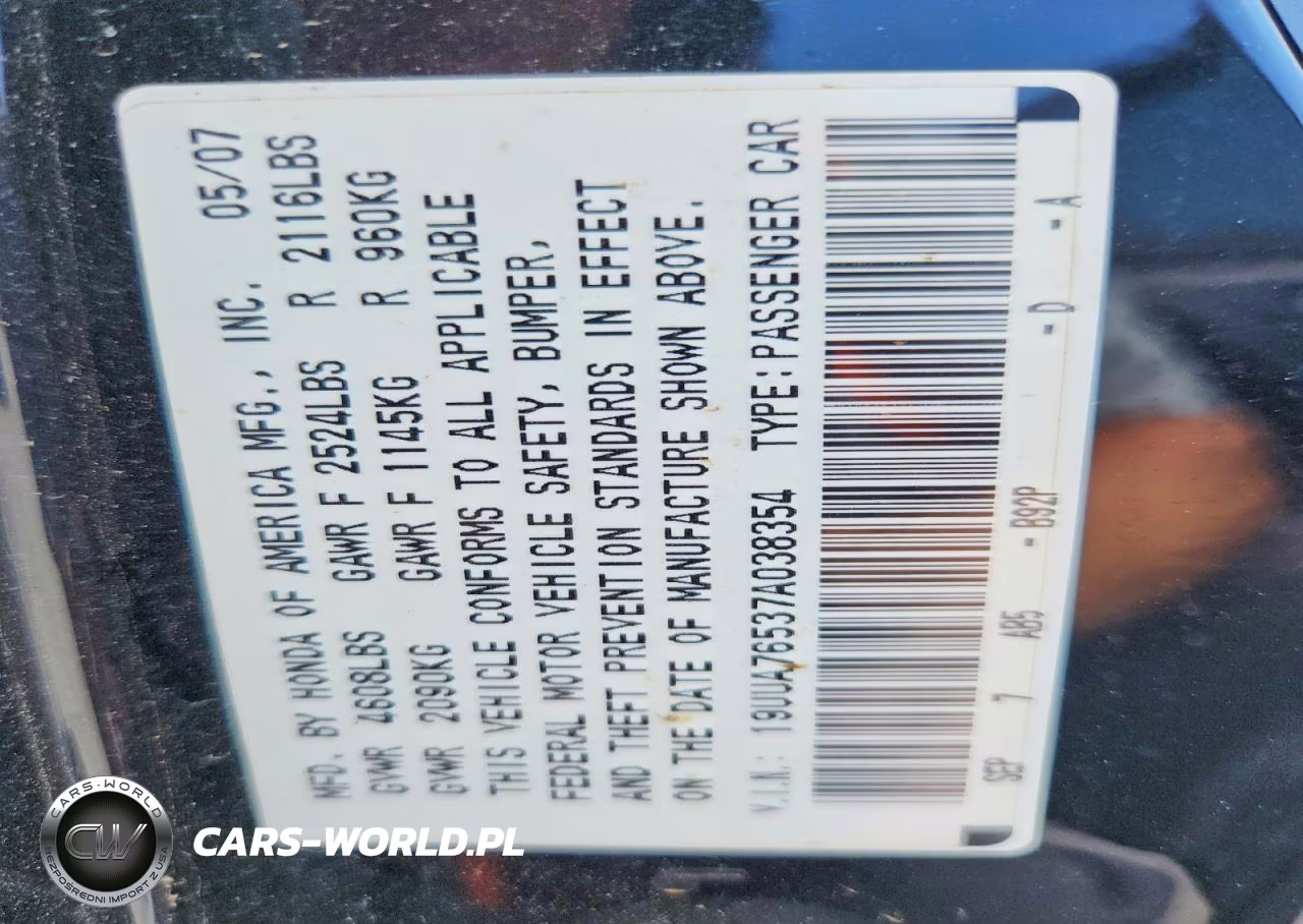 2007 Acura Tl Type S VIN:19UUA76537A038354 - 13