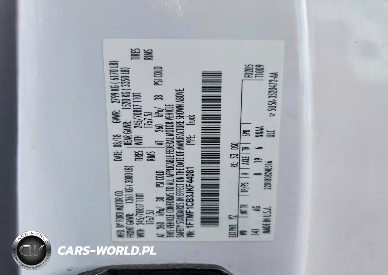 2018 Ford F150 VIN:1FTMF1CB3JKF44081 - 12