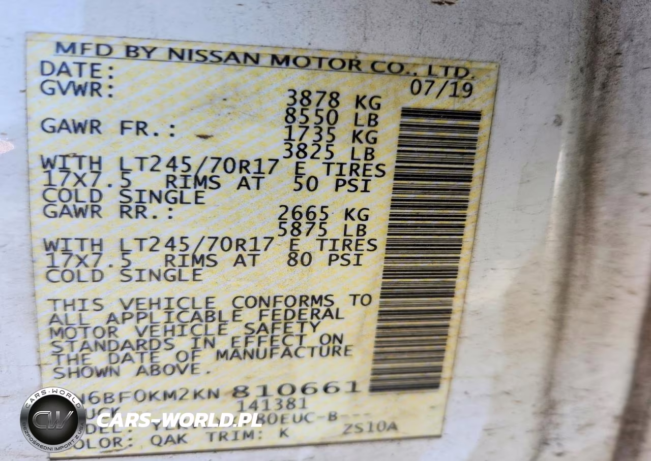 2019 Nissan Nv 1500 Sv VIN:1N6BF0KM2KN810661 - 13