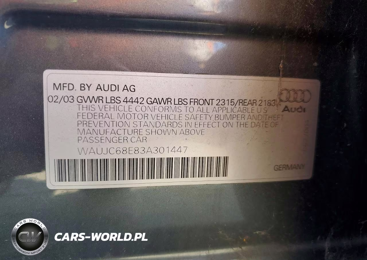 2003 Audi A4 1.8T VIN:WAUJC68E83A301447 - 12