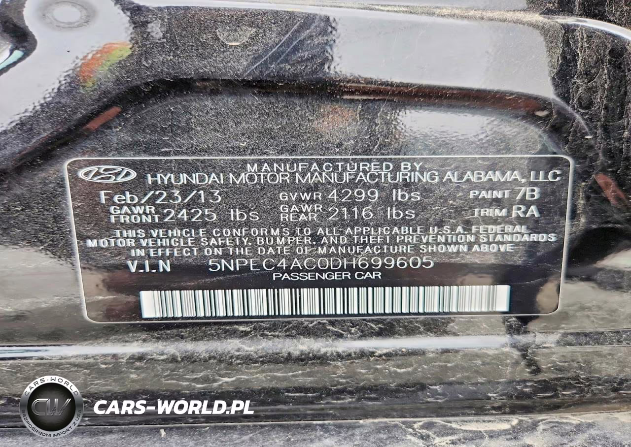 2013 Hyundai Sonata Limited VIN:5NPEC4AC0DH699605 - 12