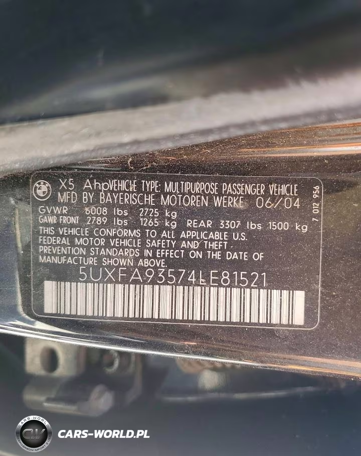 2004 BMW X5 4.8Is VIN:5UXFA93574LE81521 - 13
