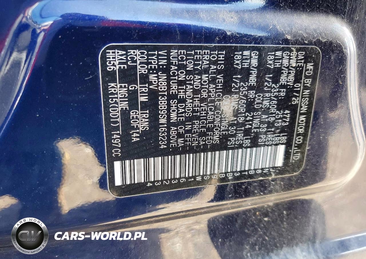 2025 Nissan Rogue Sv VIN:JN8BT3BB9SW163234 - 12