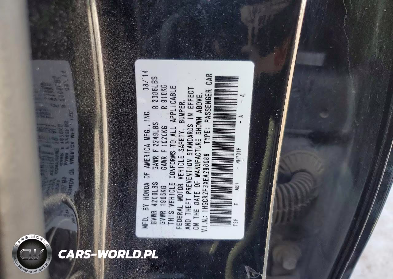 2014 Honda Accord Lx VIN:1HGCR2F3XEA298088 - 13