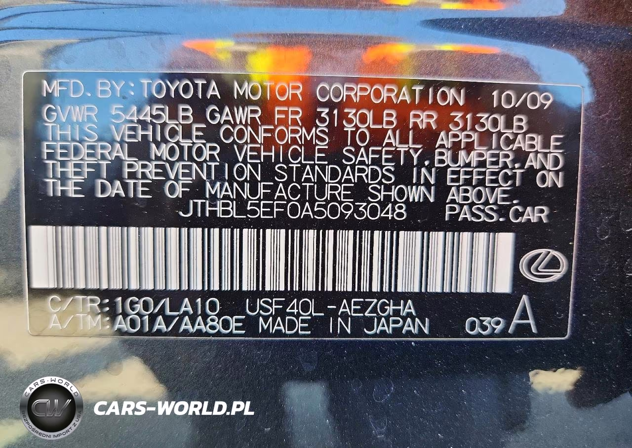 2010 Lexus Ls 460 VIN:JTHBL5EF0A5093048 - 13
