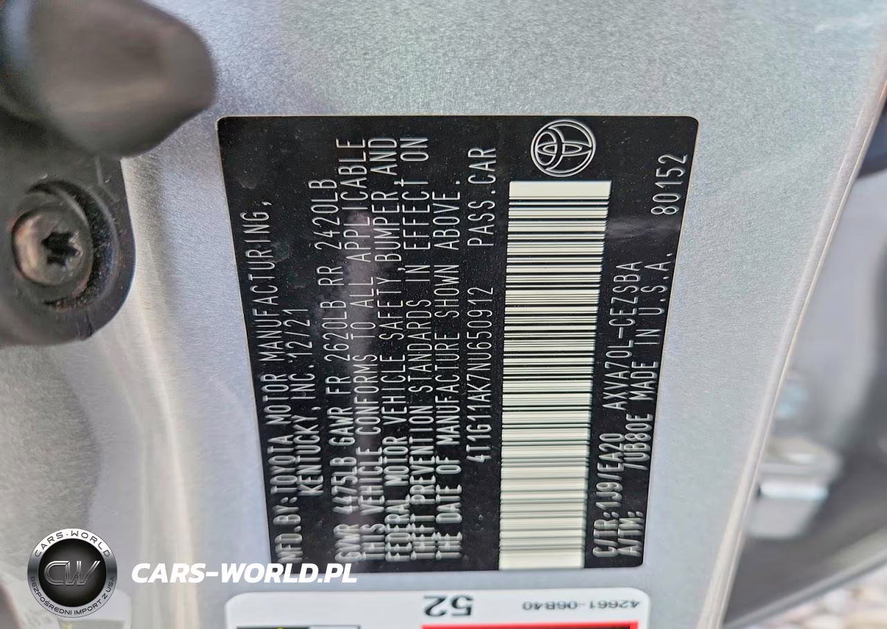2022 Toyota Camry Se VIN:4T1G11AK7NU650912 - 13