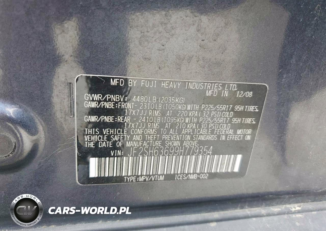 2009 Subaru Forester 2.5X Premium VIN:JF2SH63699H779354 - 14