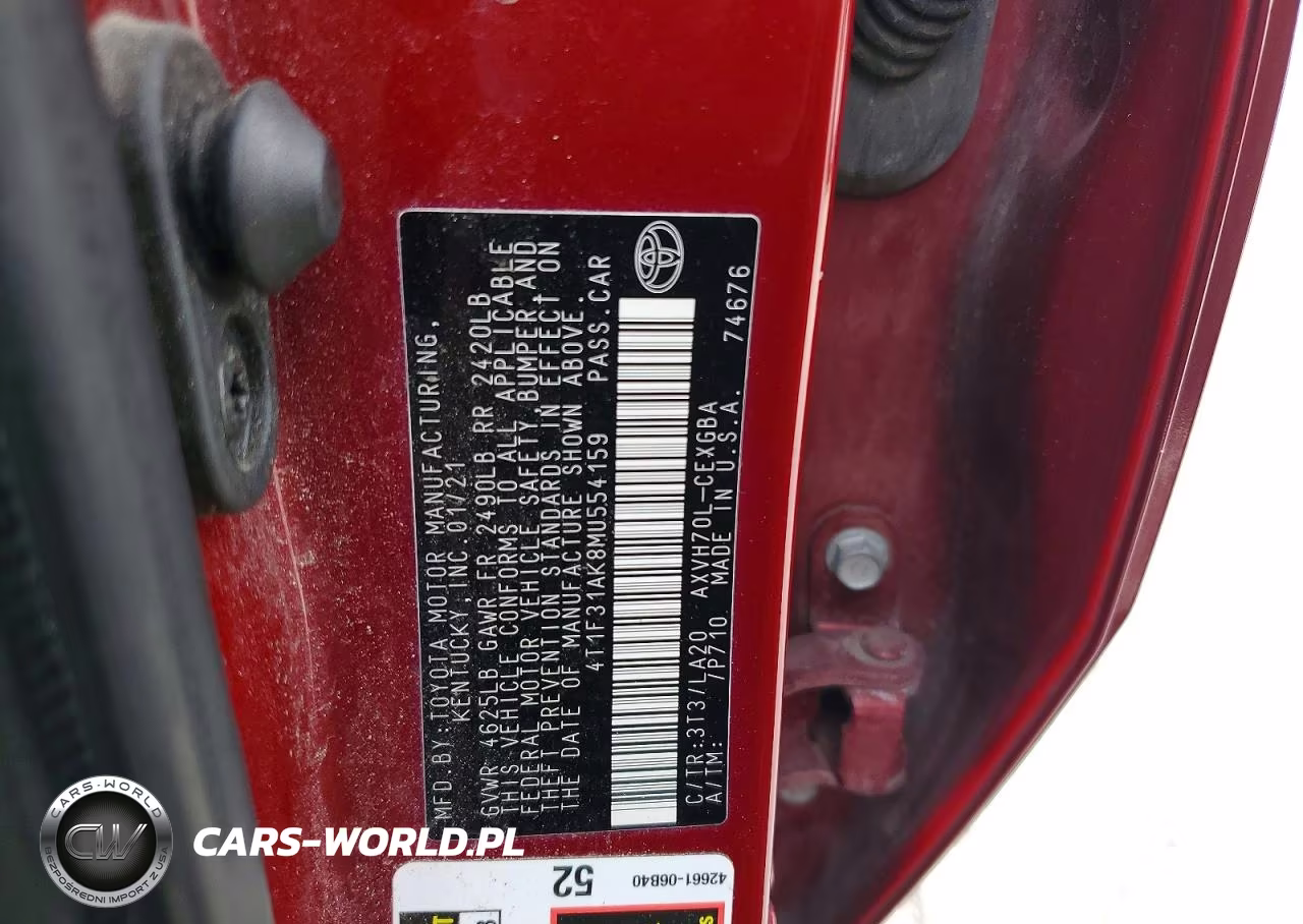2021 Toyota Camry Xle VIN:4T1F31AK8MU554159 - 12