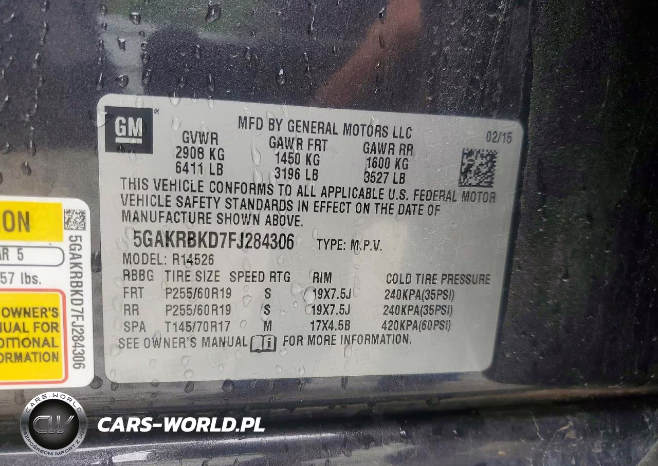 2015 Buick Enclave VIN:5GAKRBKD7FJ284306 - 14