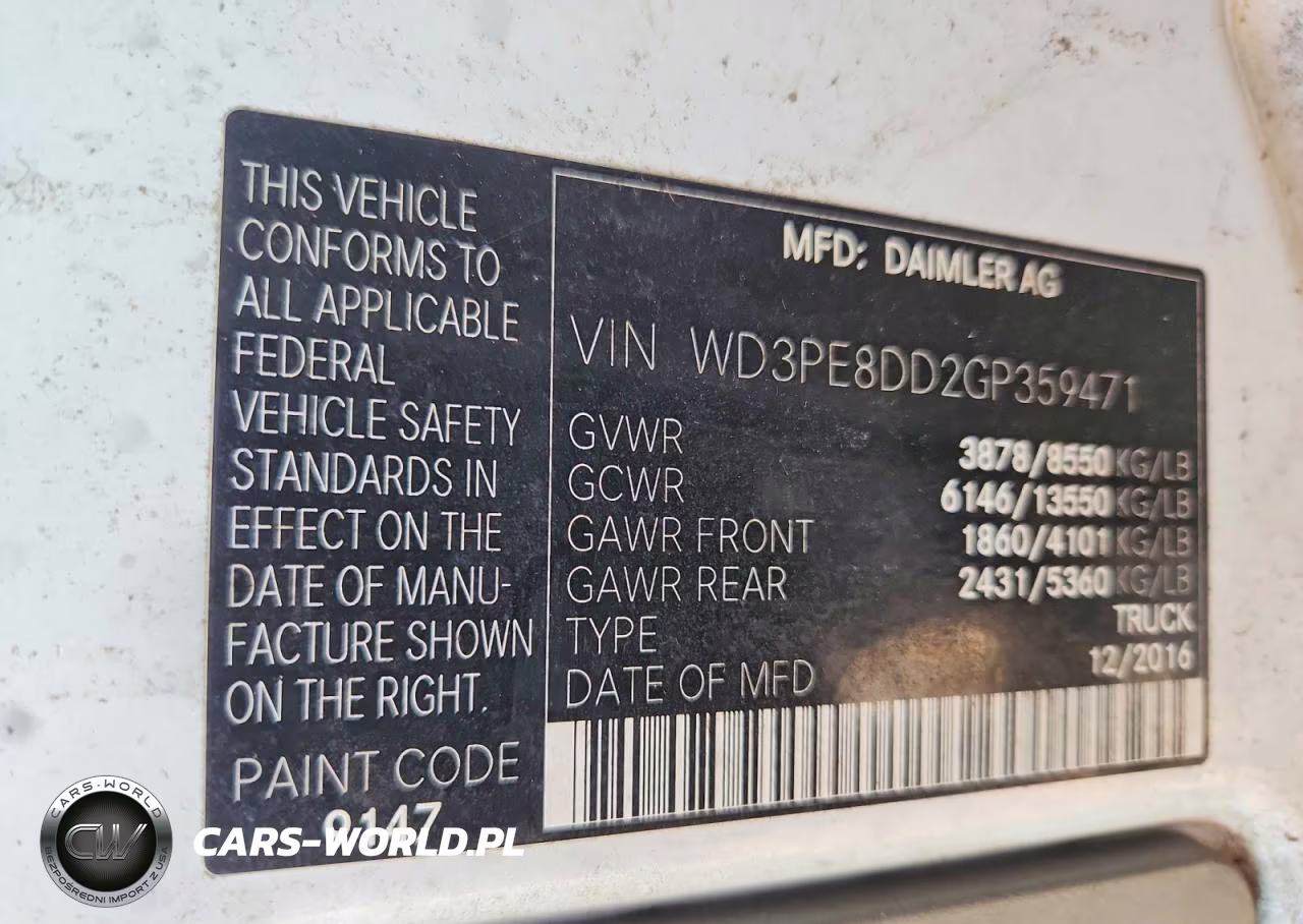 2016 Mercedes-Benz Sprinter 2500 Delivery Van VIN:WD3PE8DD2GP359471 - 13