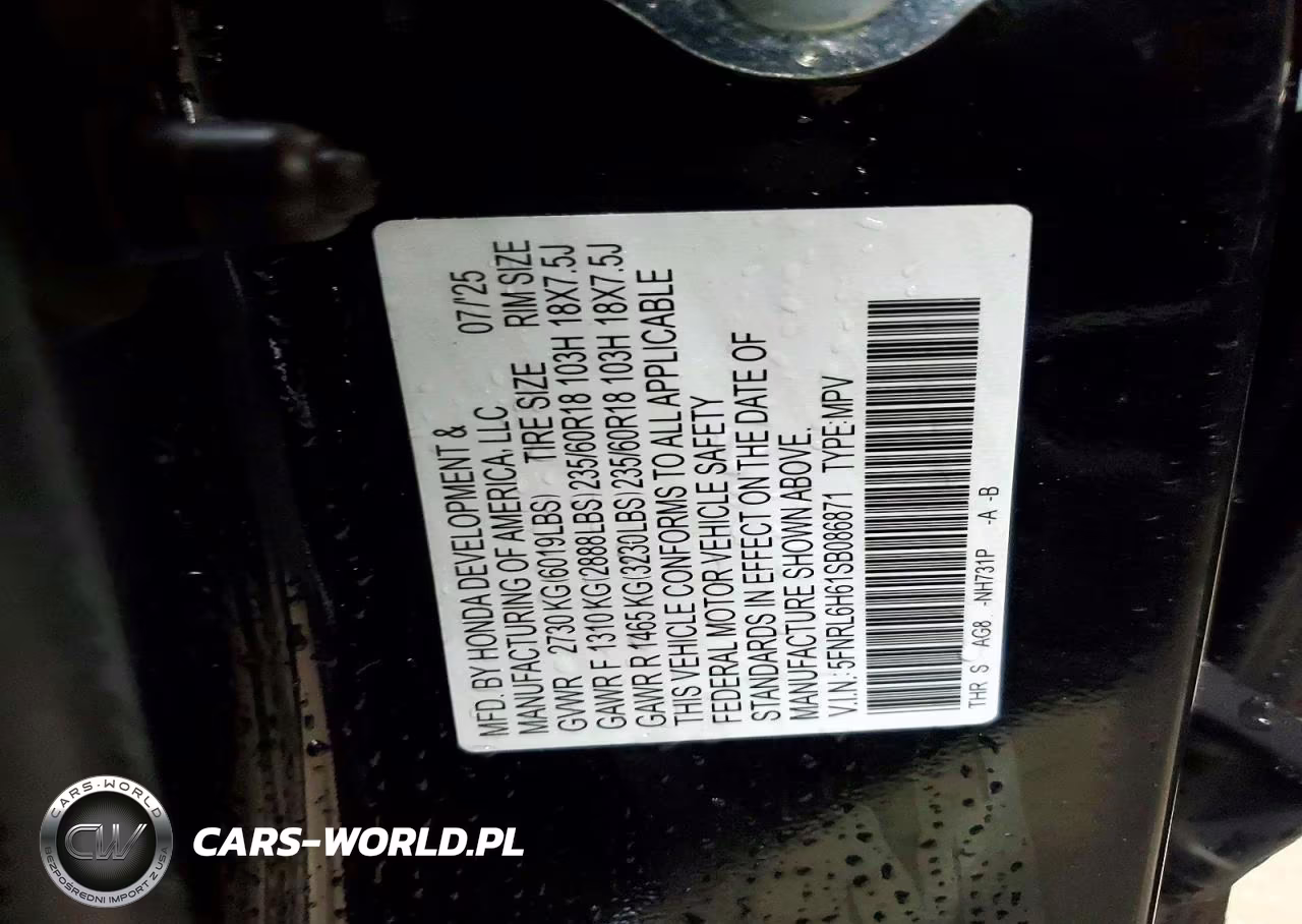 2025 Honda Odyssey Exl VIN:5FNRL6H61SB086871 - 13