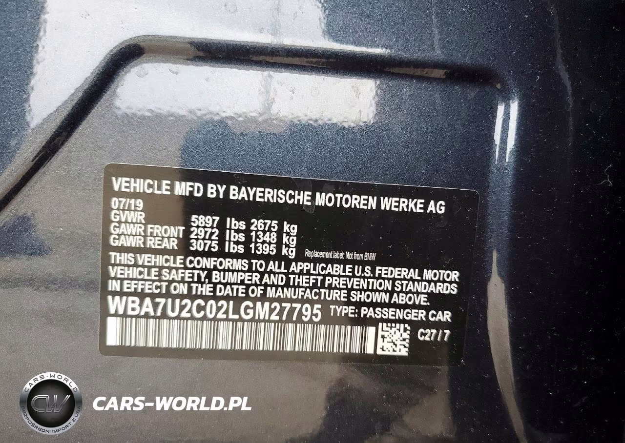2020 BMW 750 Xi VIN:WBA7U2C02LGM27795 - 12