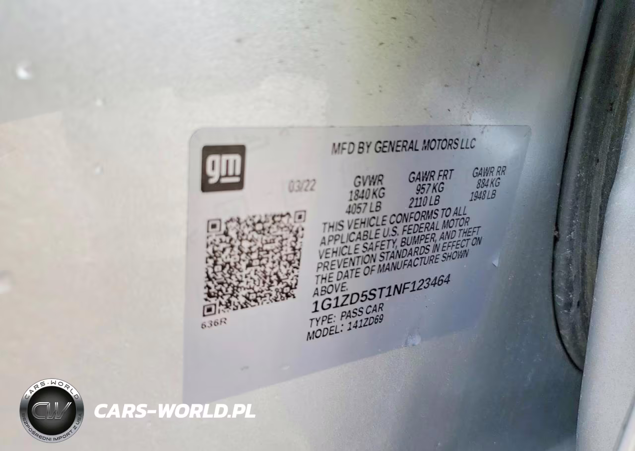 2022 Chevrolet Malibu Lt VIN:1G1ZD5ST1NF123464 - 12