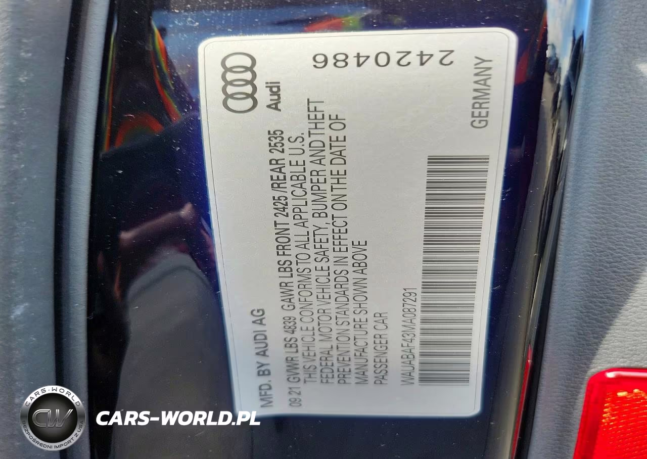 2021 Audi A4 VIN:WAUABAF43MA087291 - 12