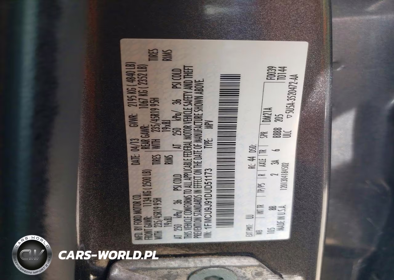 2013 Ford Escape Titanium VIN:1FMCU9J91DUD51173 - 13